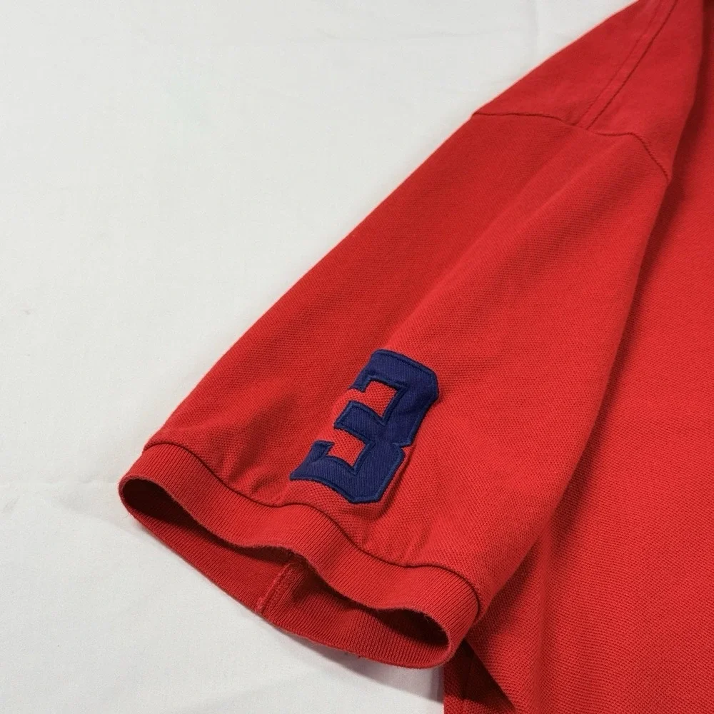 Polo Ralph Lauren Big Pony Polo Shirt Red Blue Size 2XLT Tall Mesh Pony Rugby